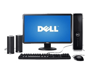 Set completo di PC ricondizionato Dell con monitor, tastiera, mouse e altoparlanti. Set completo di PC ricondizionato Dell con monitor, tastiera, mouse e altoparlanti.